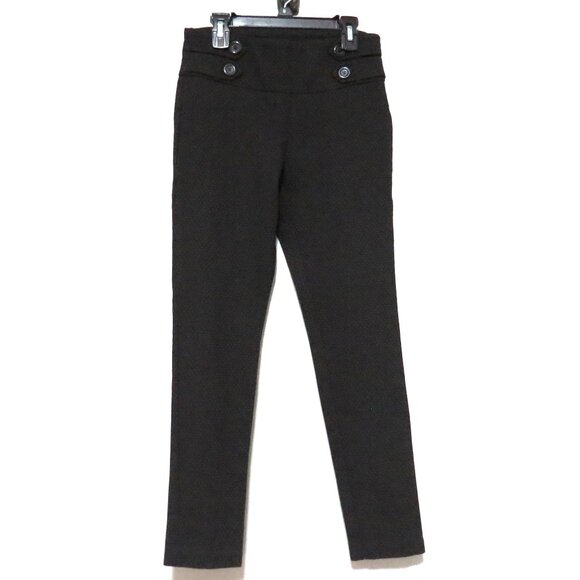 Soho Apparel Black Geometric Textured High Rise Skinny Ankle Pants Size Small - Picture 1 of 10